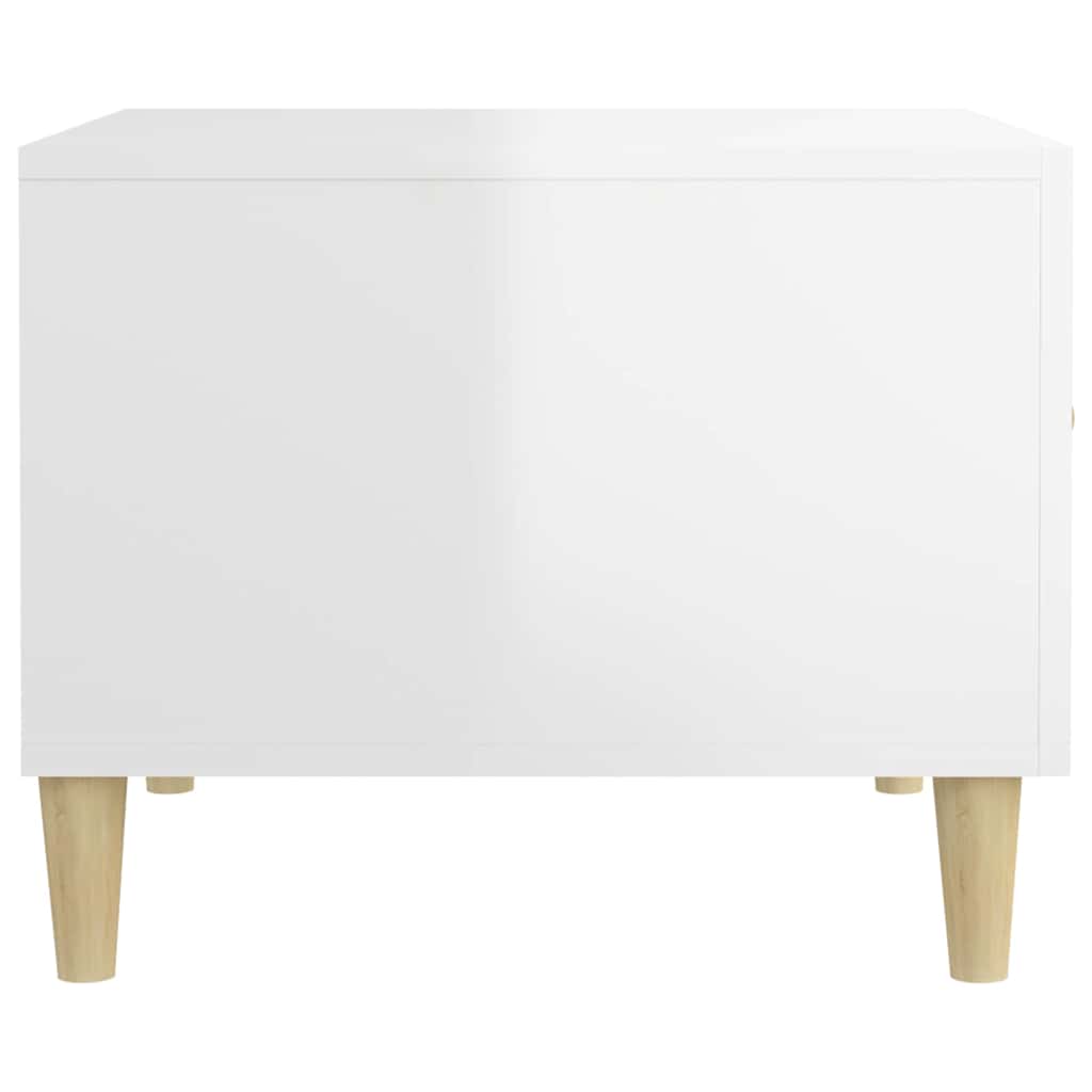 sofabord 50x50x40 cm konstrueret træ hvid højglans