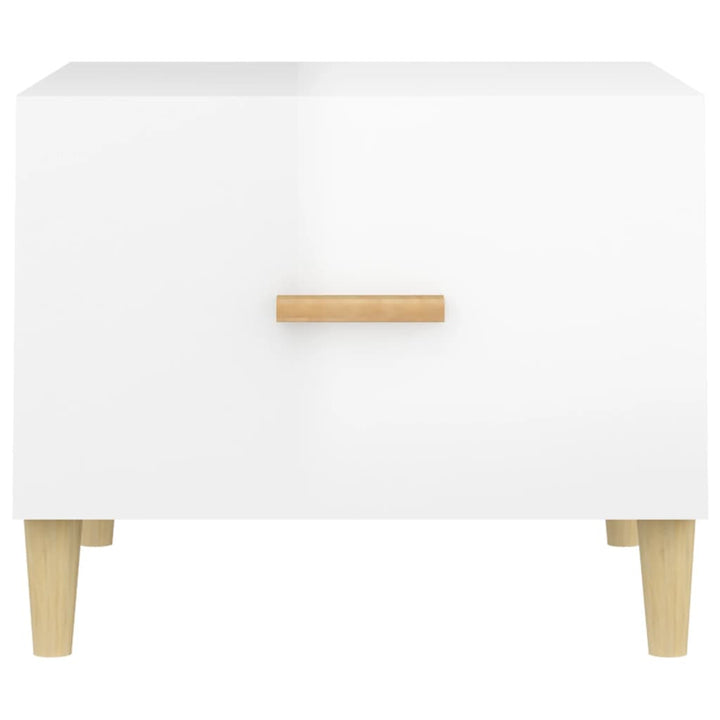 sofaborde 2 stk. 50x50x40 cm konstrueret træ hvid højglans