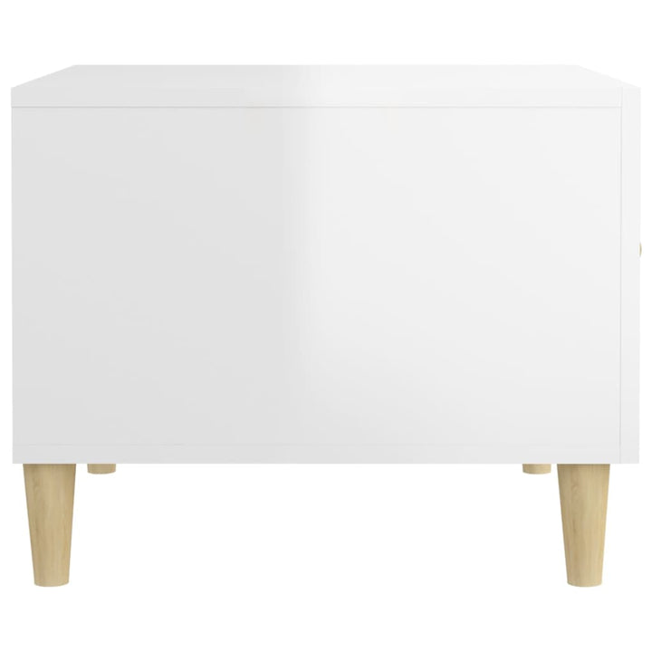 sofaborde 2 stk. 50x50x40 cm konstrueret træ hvid højglans