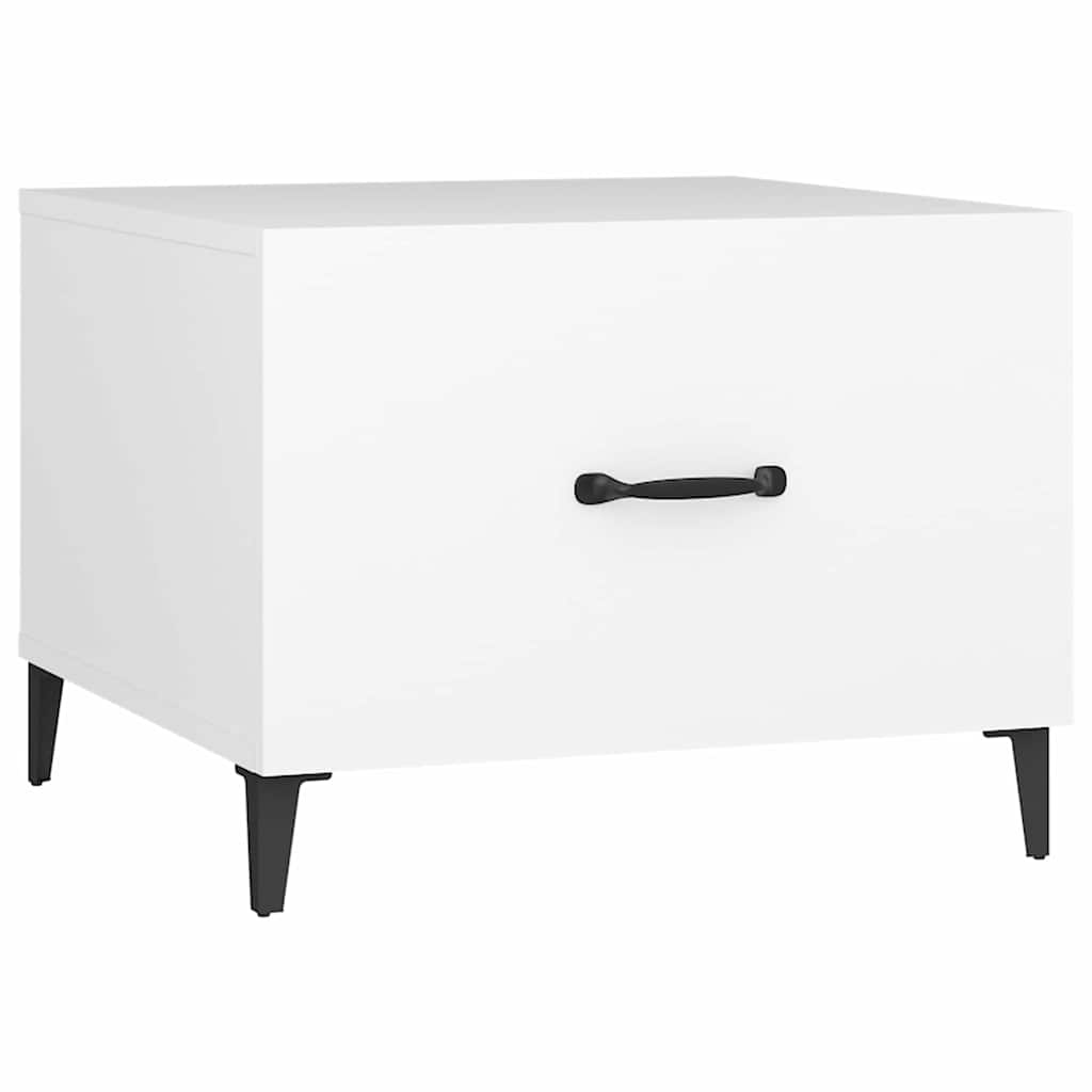 sofabord med metalben 50x50x40 cm hvid