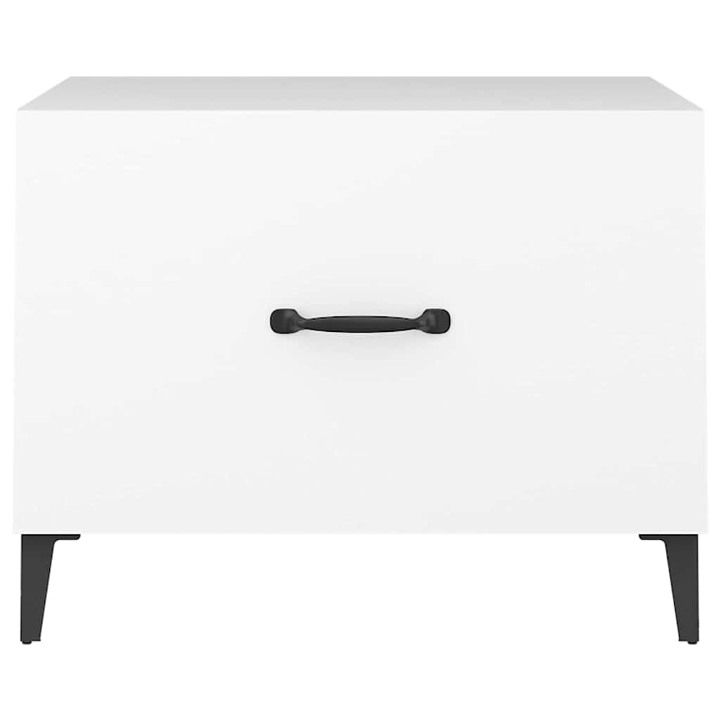 sofabord med metalben 50x50x40 cm hvid