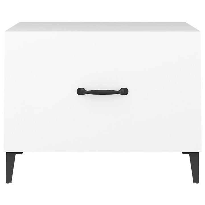 sofabord med metalben 50x50x40 cm hvid