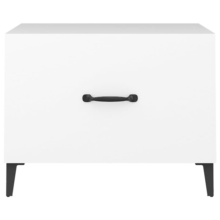 sofabord med metalben 2 stk. 50x50x40 cm hvid