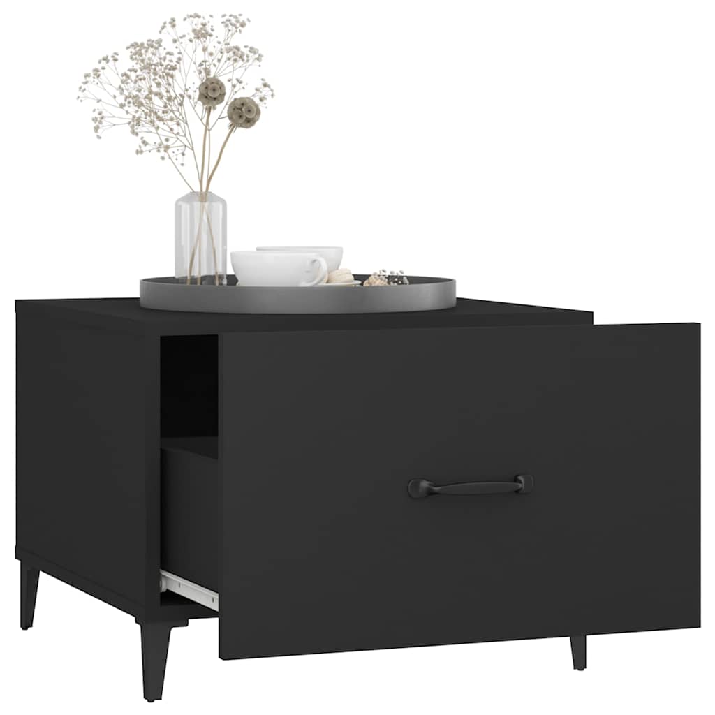 sofabord med metalben 2 stk. 50x50x40 cm sort