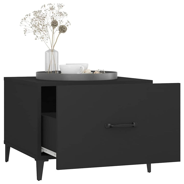 sofabord med metalben 2 stk. 50x50x40 cm sort