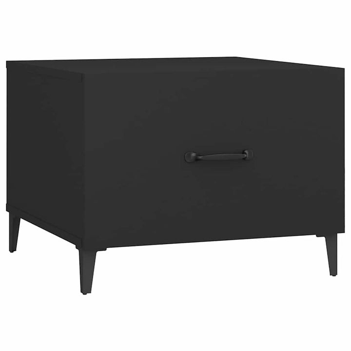 sofabord med metalben 2 stk. 50x50x40 cm sort