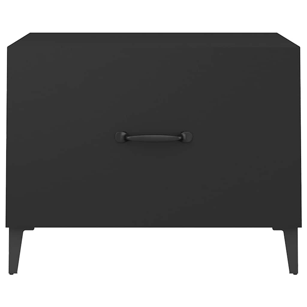 sofabord med metalben 2 stk. 50x50x40 cm sort