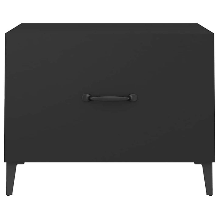 sofabord med metalben 2 stk. 50x50x40 cm sort