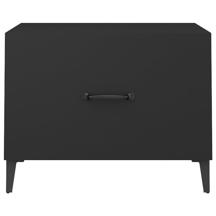 sofabord med metalben 2 stk. 50x50x40 cm sort