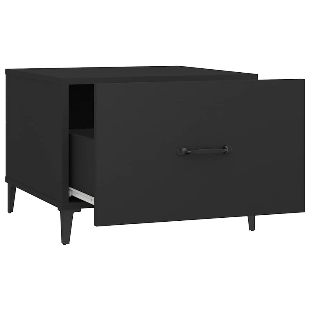 sofabord med metalben 2 stk. 50x50x40 cm sort