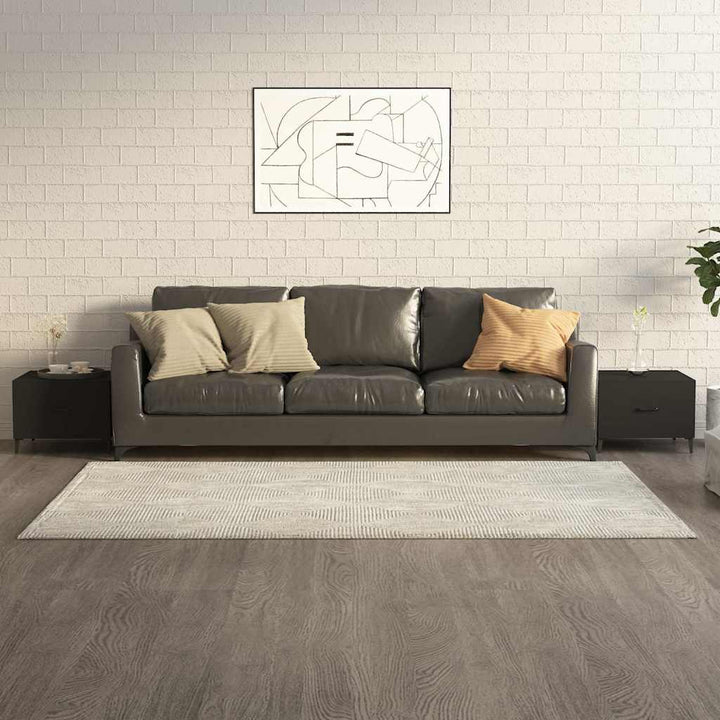 sofabord med metalben 2 stk. 50x50x40 cm sort