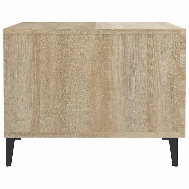 sofabord med metalben 2 stk. 50x50x40 cm sonoma-eg