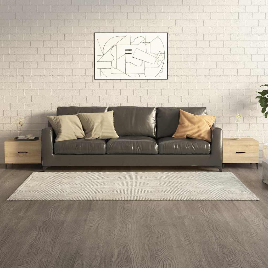 sofabord med metalben 2 stk. 50x50x40 cm sonoma-eg