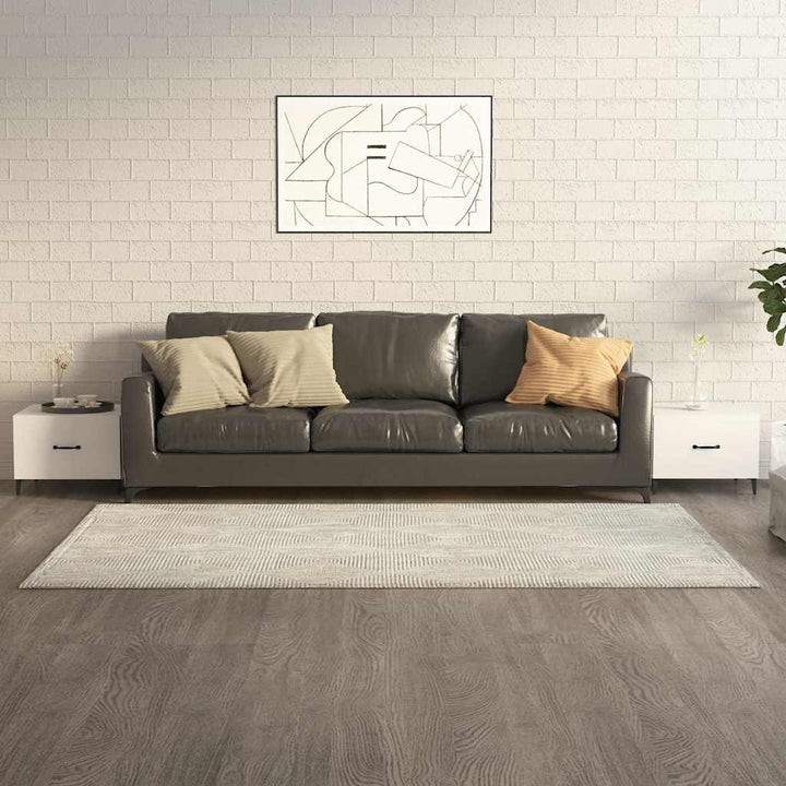 sofaborde med metalben 2 stk. 50x50x40 cm hvid højglans