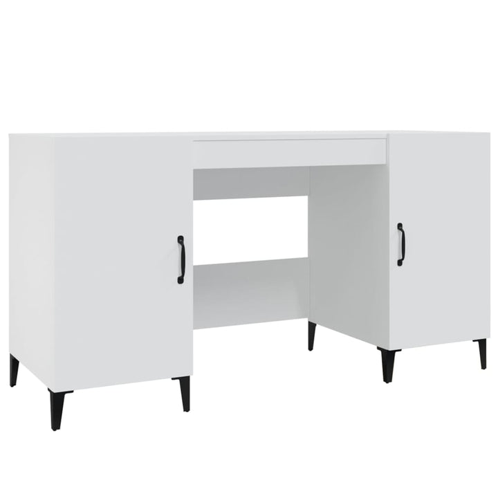 skrivebord 140x50x75 cm konstrueret træ hvid