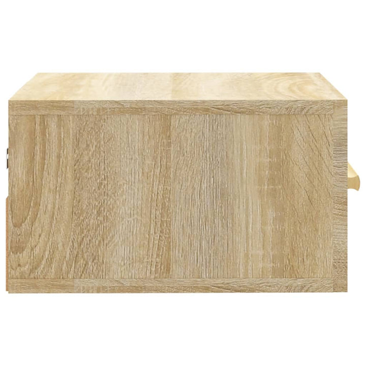 væghængte sengeborde 2 stk. 35x35x20 cm sonoma-eg