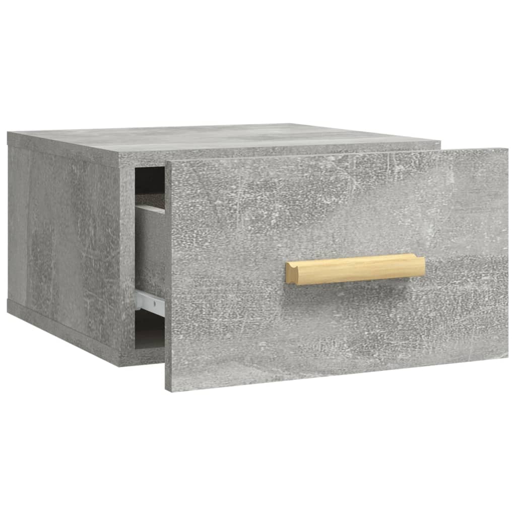 væghængte sengeborde 2 stk. 35x35x20 cm betongrå