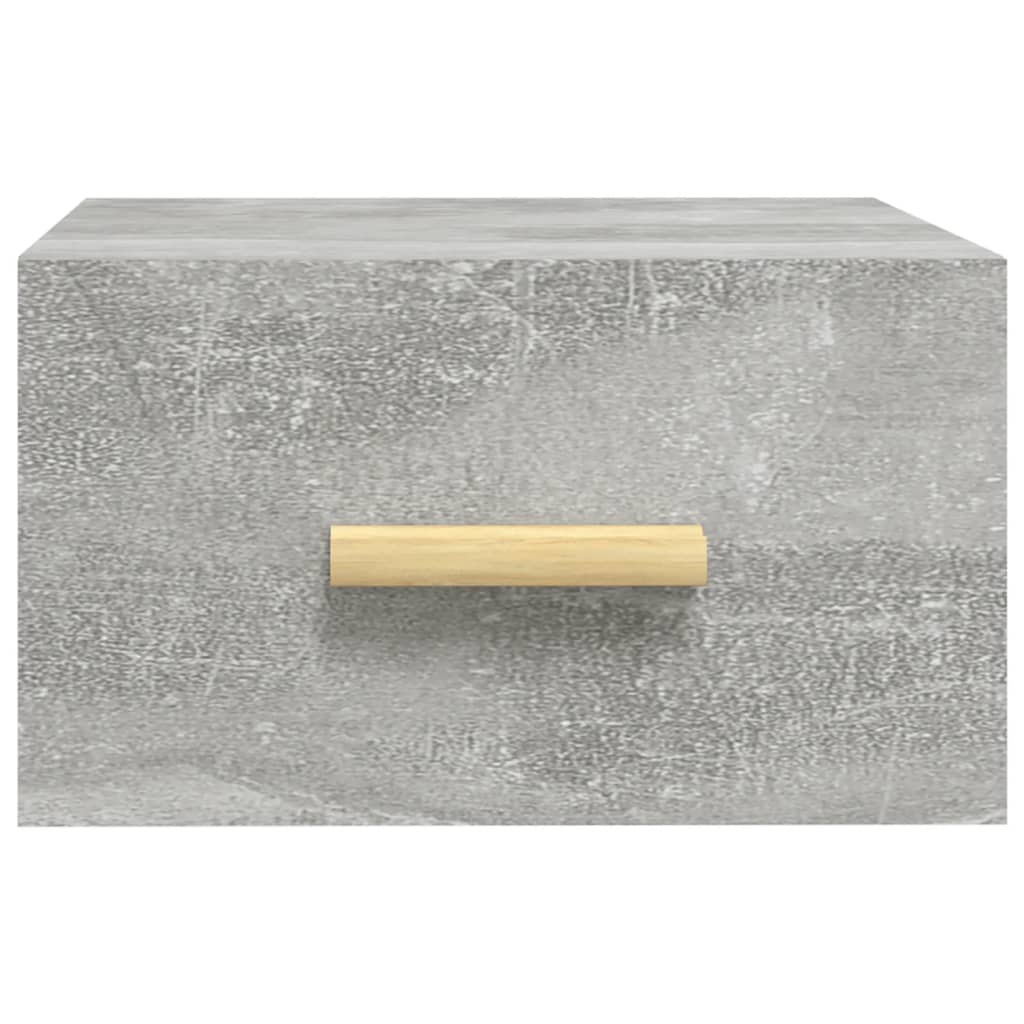 væghængte sengeborde 2 stk. 35x35x20 cm betongrå