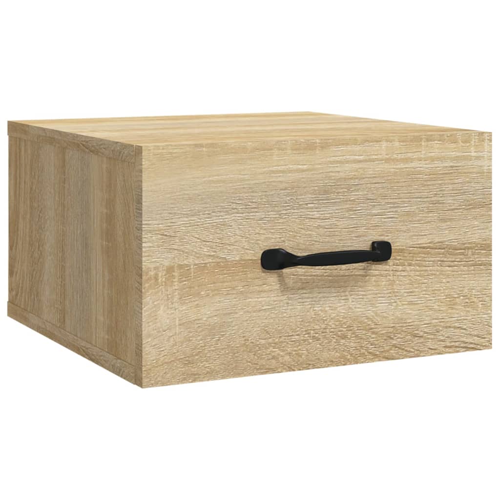 væghængt sengebord 35x35x20 cm sonoma-eg