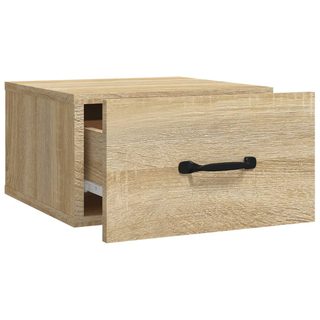 væghængt sengebord 35x35x20 cm sonoma-eg