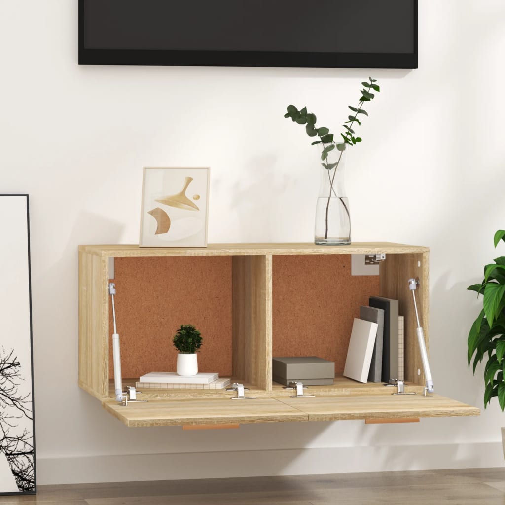 vægskab 80x35x36,5 cm konstrueret træ sonoma-eg