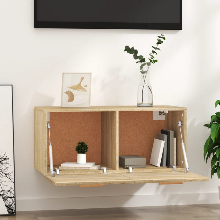 vægskab 80x35x36,5 cm konstrueret træ sonoma-eg