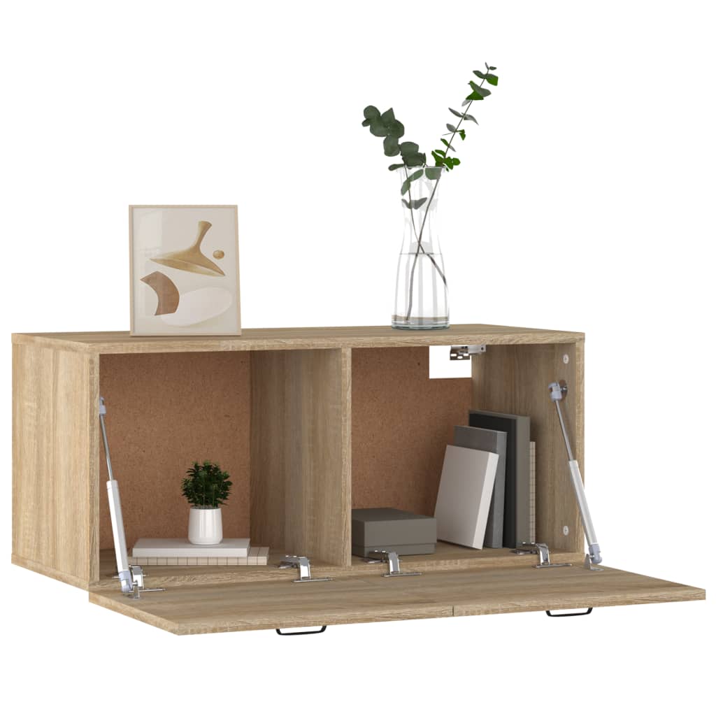 vægskab 80x36,5x35 cm konstrueret træ sonoma-eg