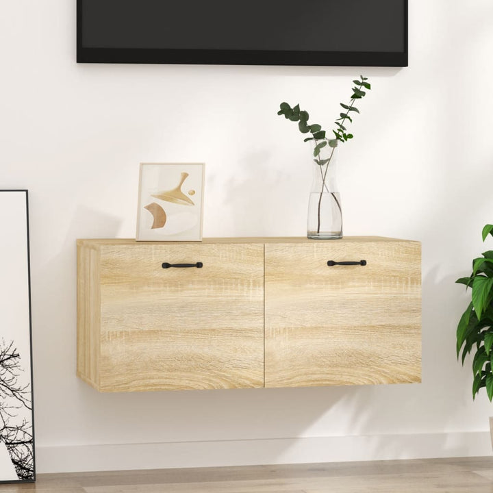 vægskab 80x36,5x35 cm konstrueret træ sonoma-eg