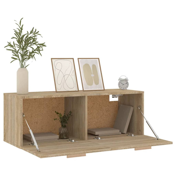 vægskab 100x36,5x35 cm konstrueret træ sonoma-eg