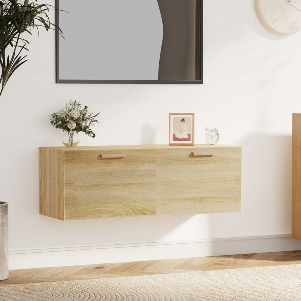 vægskab 100x36,5x35 cm konstrueret træ sonoma-eg