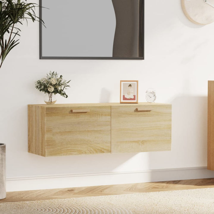 vægskab 100x36,5x35 cm konstrueret træ sonoma-eg