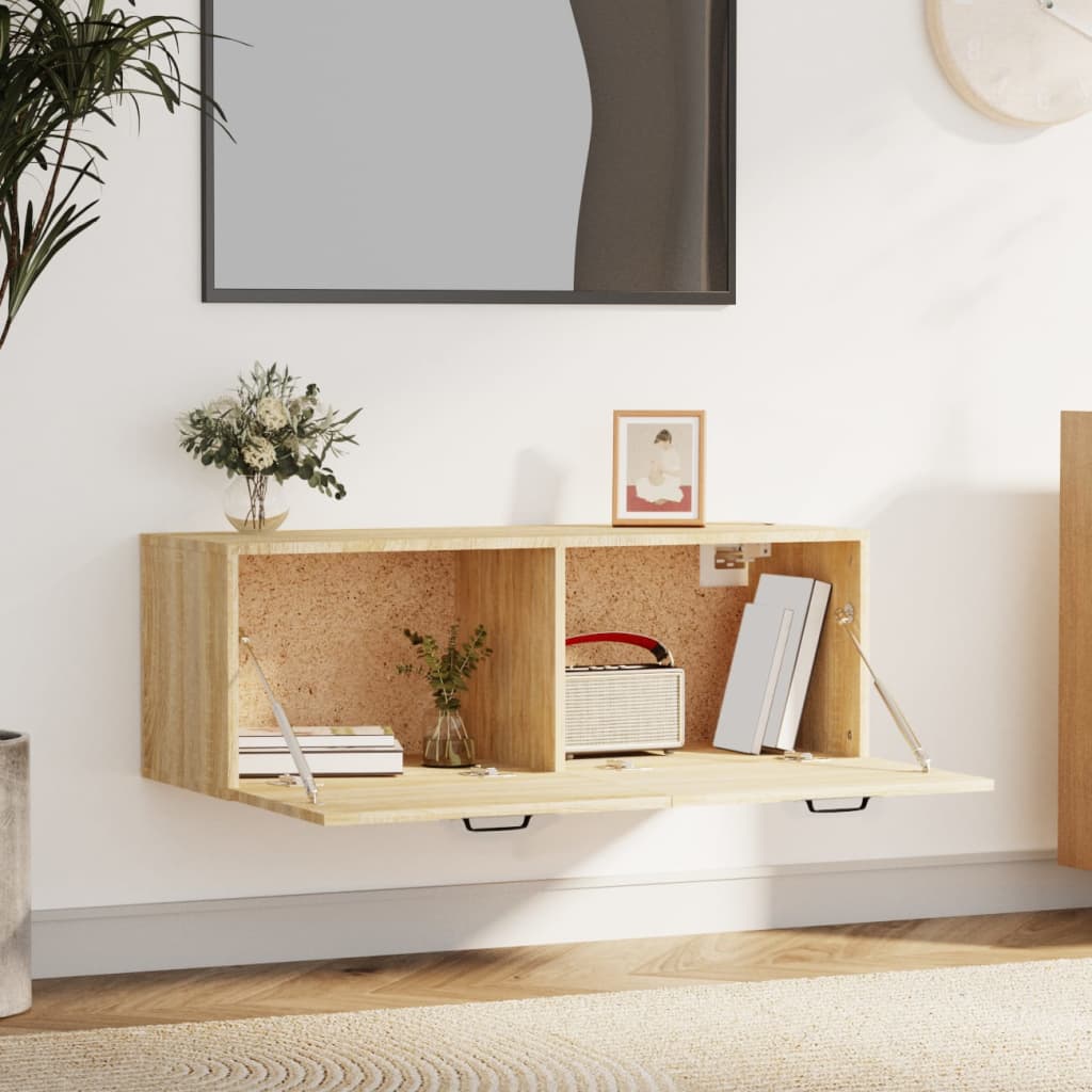 vægskab 100x36,5x35 cm konstrueret træ sonoma-eg