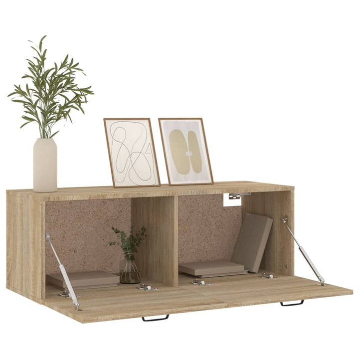 vægskab 100x36,5x35 cm konstrueret træ sonoma-eg