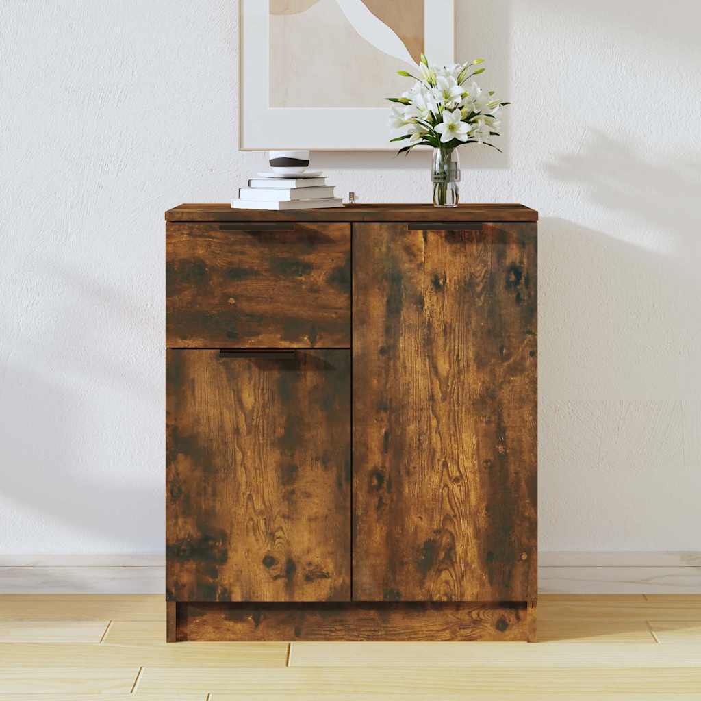 skænk 60x30x70 cm konstrueret træ røget egetræsfarve