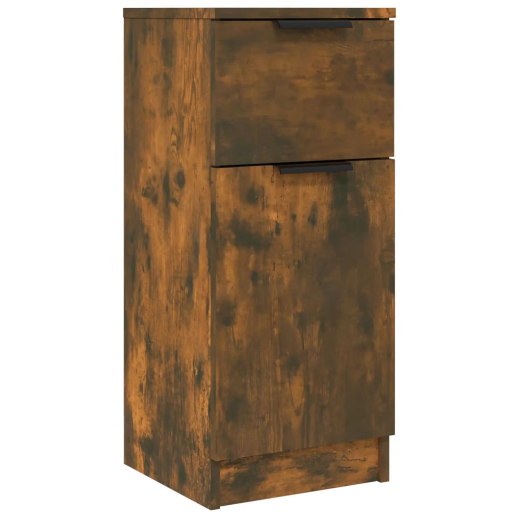 skænk 30x30x70 cm konstrueret træ røget egetræsfarve