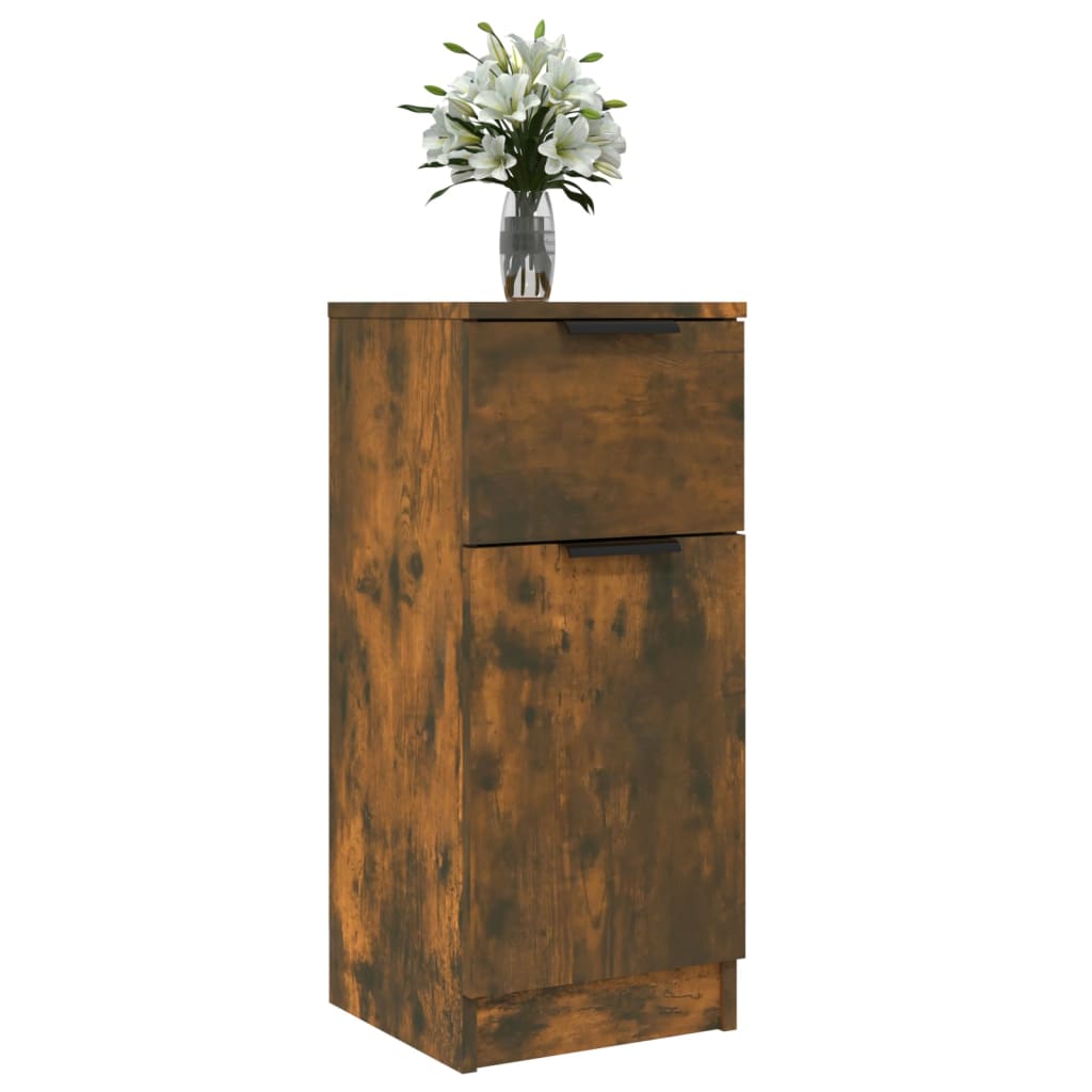 skænke 2 stk. 30x30x70 cm konstrueret træ røget egetræ