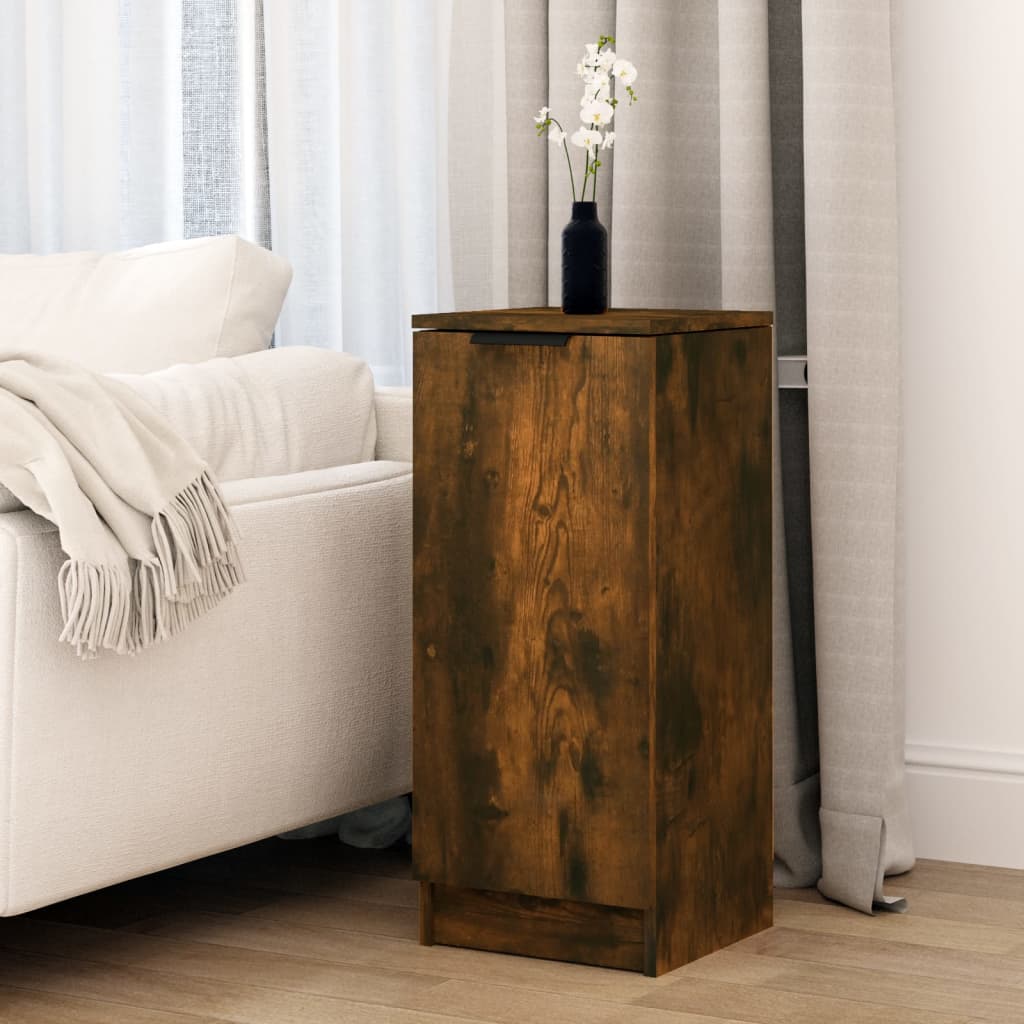 skænk 30x30x70 cm konstrueret træ røget egetræsfarve