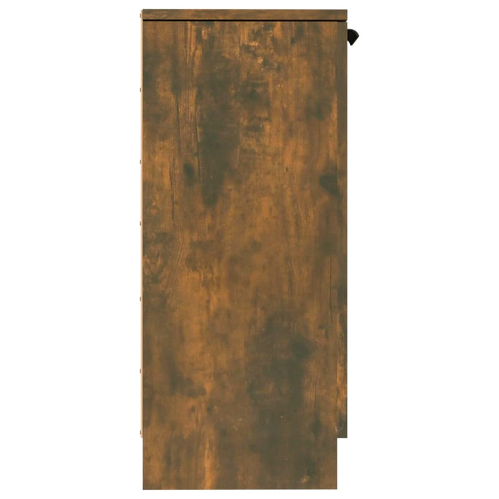 skænke 2 stk. 30x30x70 cm konstrueret træ røget egetræ