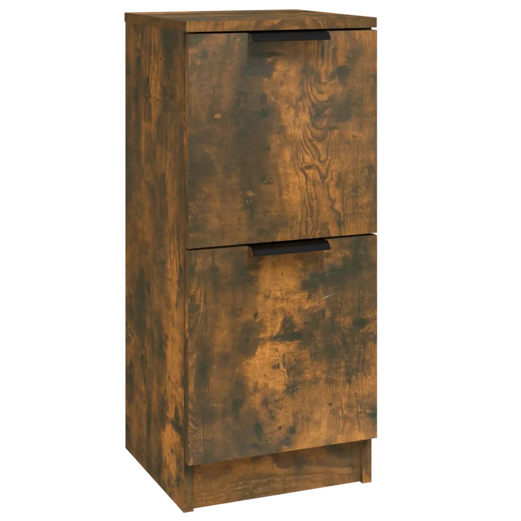 skænk 30x30x70 cm konstrueret træ røget egetræsfarve
