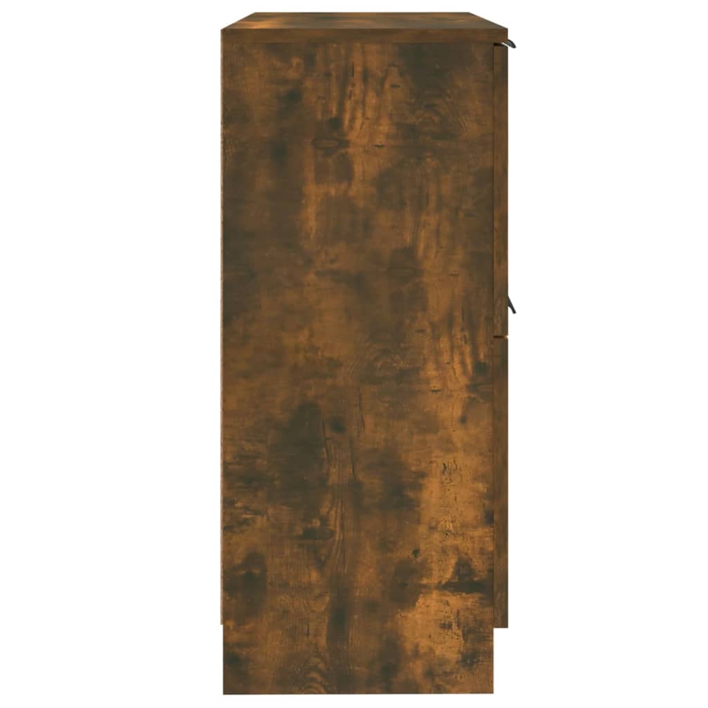 skænke 2 stk. 30x30x70 cm konstrueret træ røget egetræ
