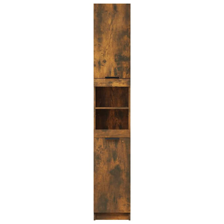 badeværelsesskab 32x34x188,5 cm konstrueret træ røget egetræ