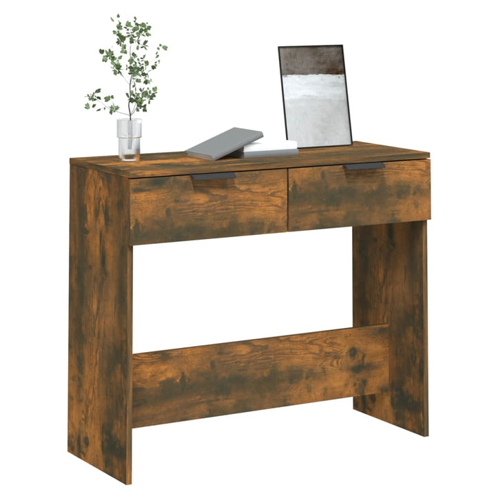 konsolbord 90x36x75 cm konstrueret træ røget egetræsfarve