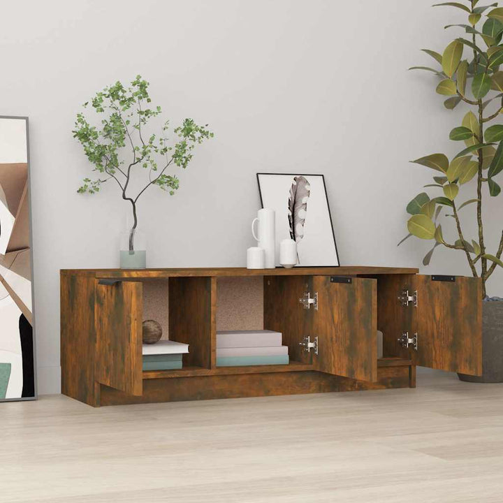 tv-bord 102x35x36,5 cm konstrueret træ røget egetræsfarve