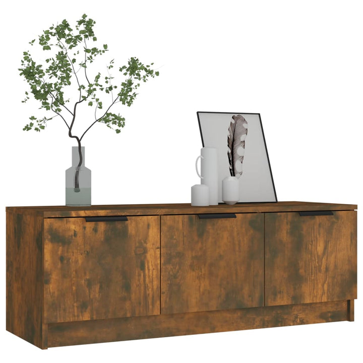 tv-bord 102x35x36,5 cm konstrueret træ røget egetræsfarve