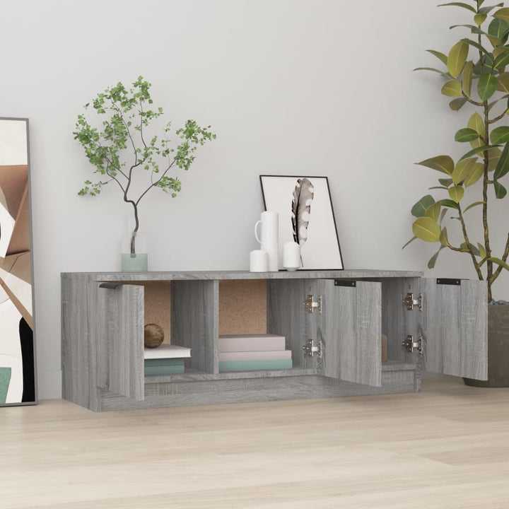 tv-bord 102x35x36,5 cm konstrueret træ sonoma-eg grå