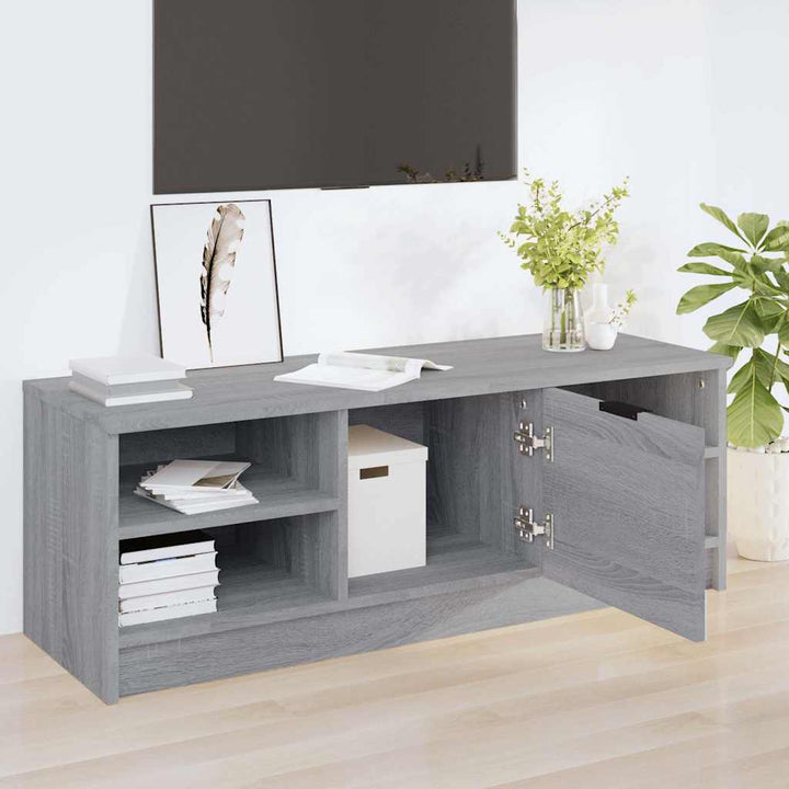 tv-bord 102x35,5x36,5 cm konstrueret træ grå sonoma-eg