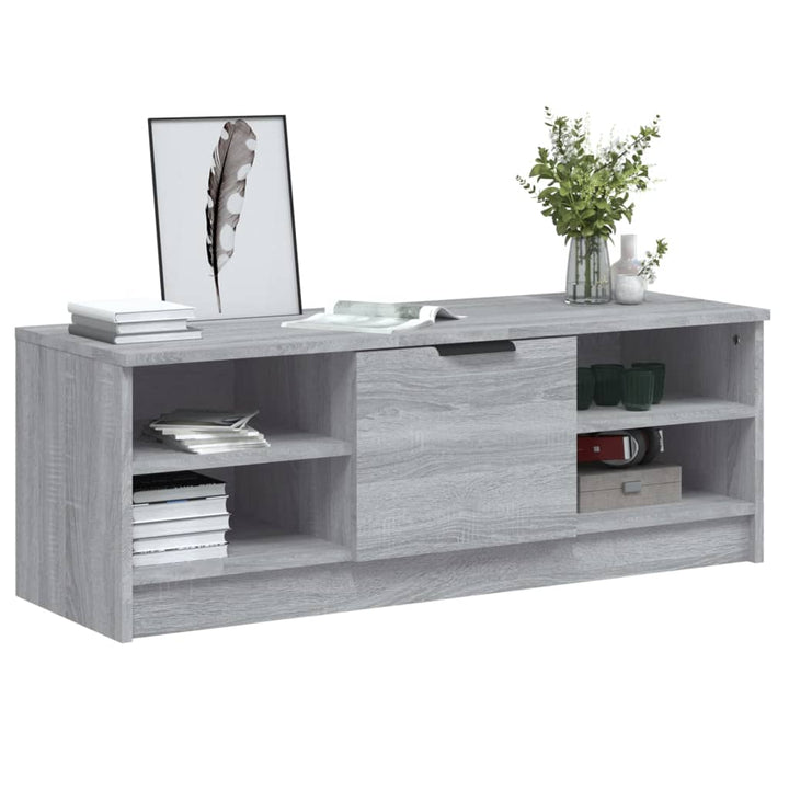 tv-bord 102x35,5x36,5 cm konstrueret træ grå sonoma-eg