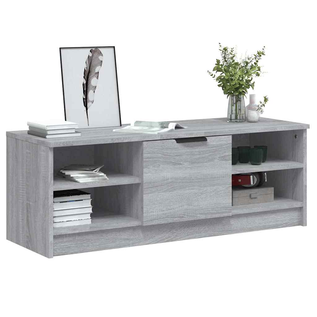 tv-bord 102x35,5x36,5 cm konstrueret træ grå sonoma-eg
