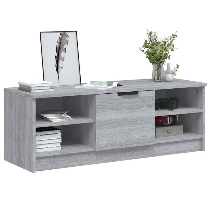 tv-bord 102x35,5x36,5 cm konstrueret træ grå sonoma-eg