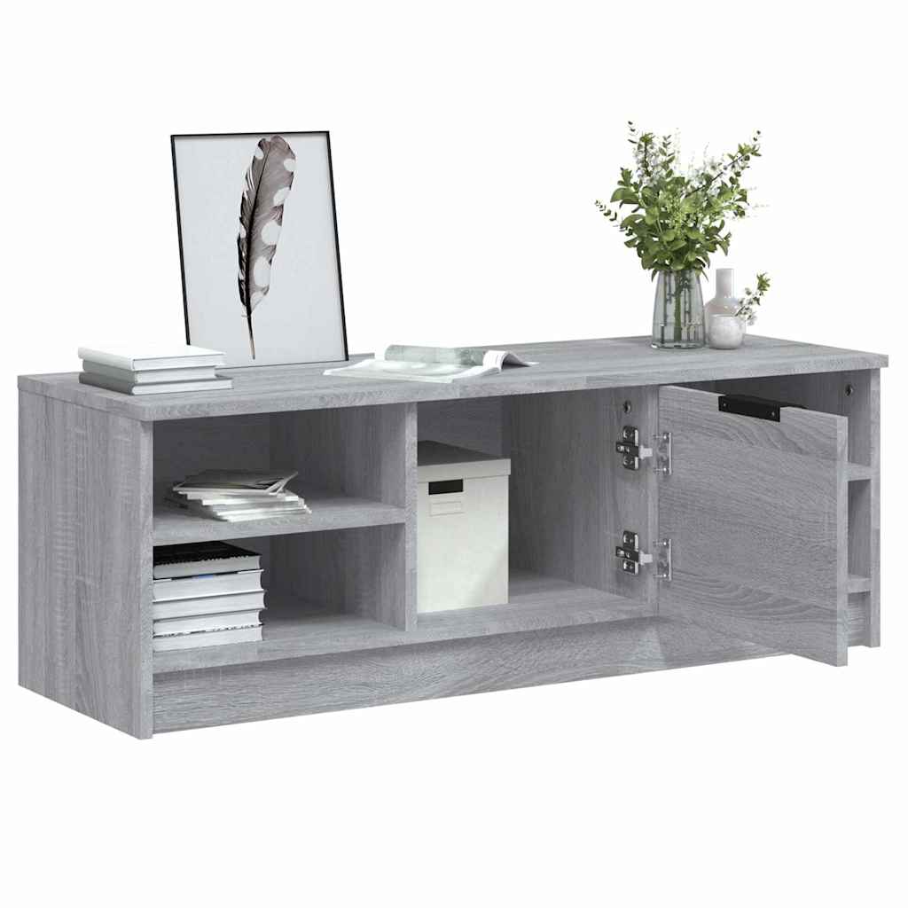 tv-bord 102x35,5x36,5 cm konstrueret træ grå sonoma-eg